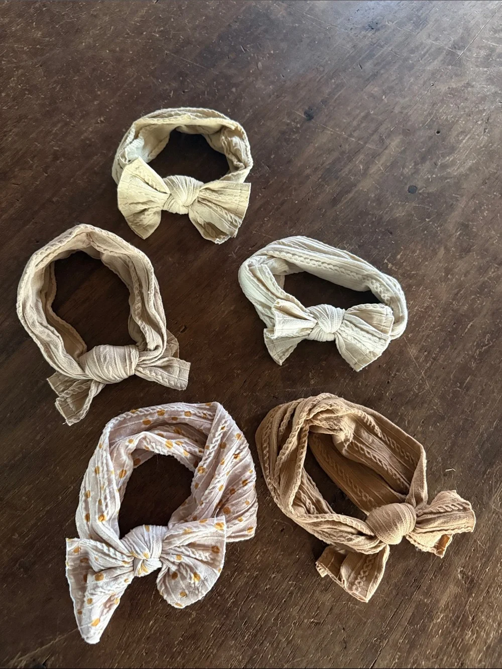 Neutral Bow Headband Set for Kids - Beige, Cream & Tan